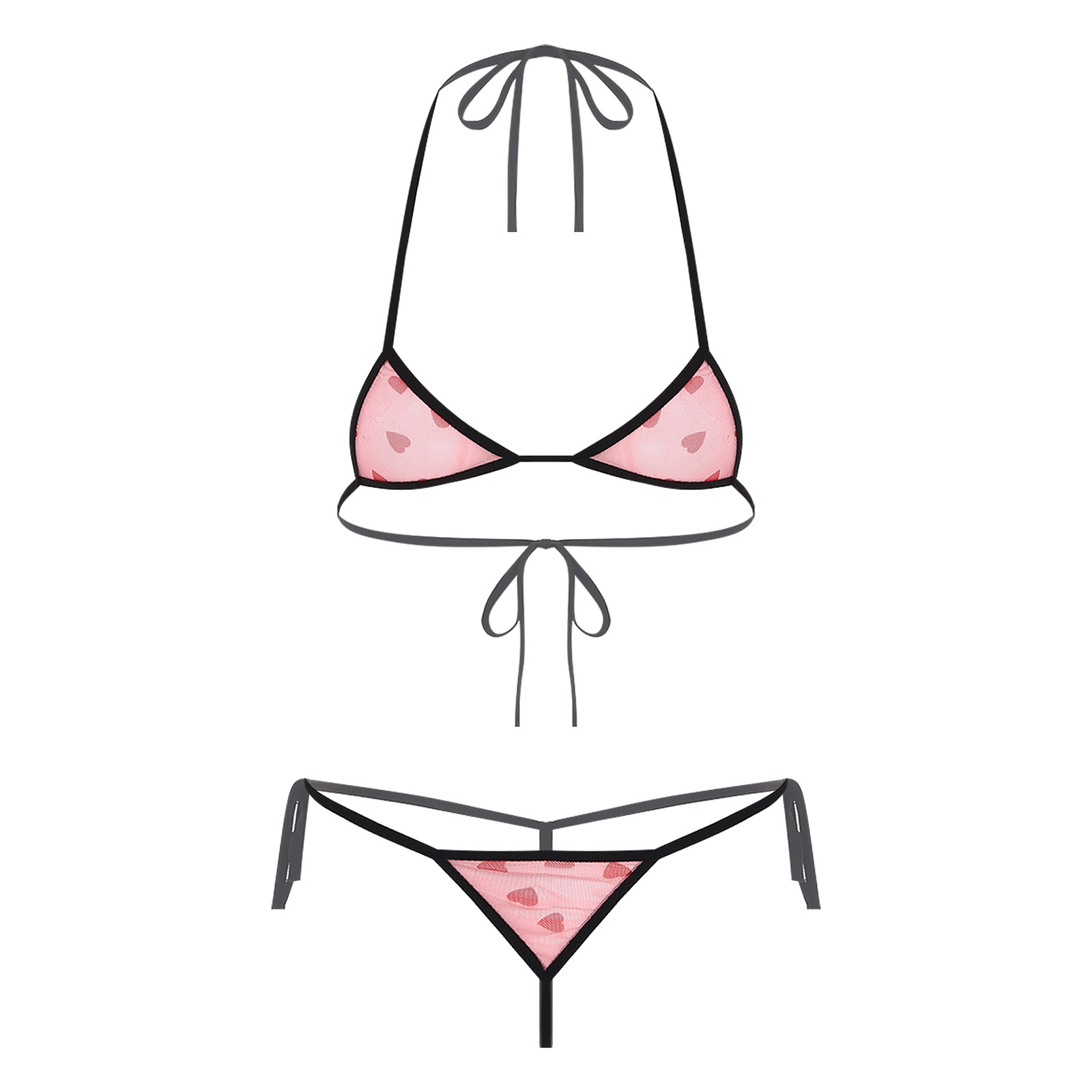 Sheer Mesh Bra - Conjunto de ropa interior Micro Mini