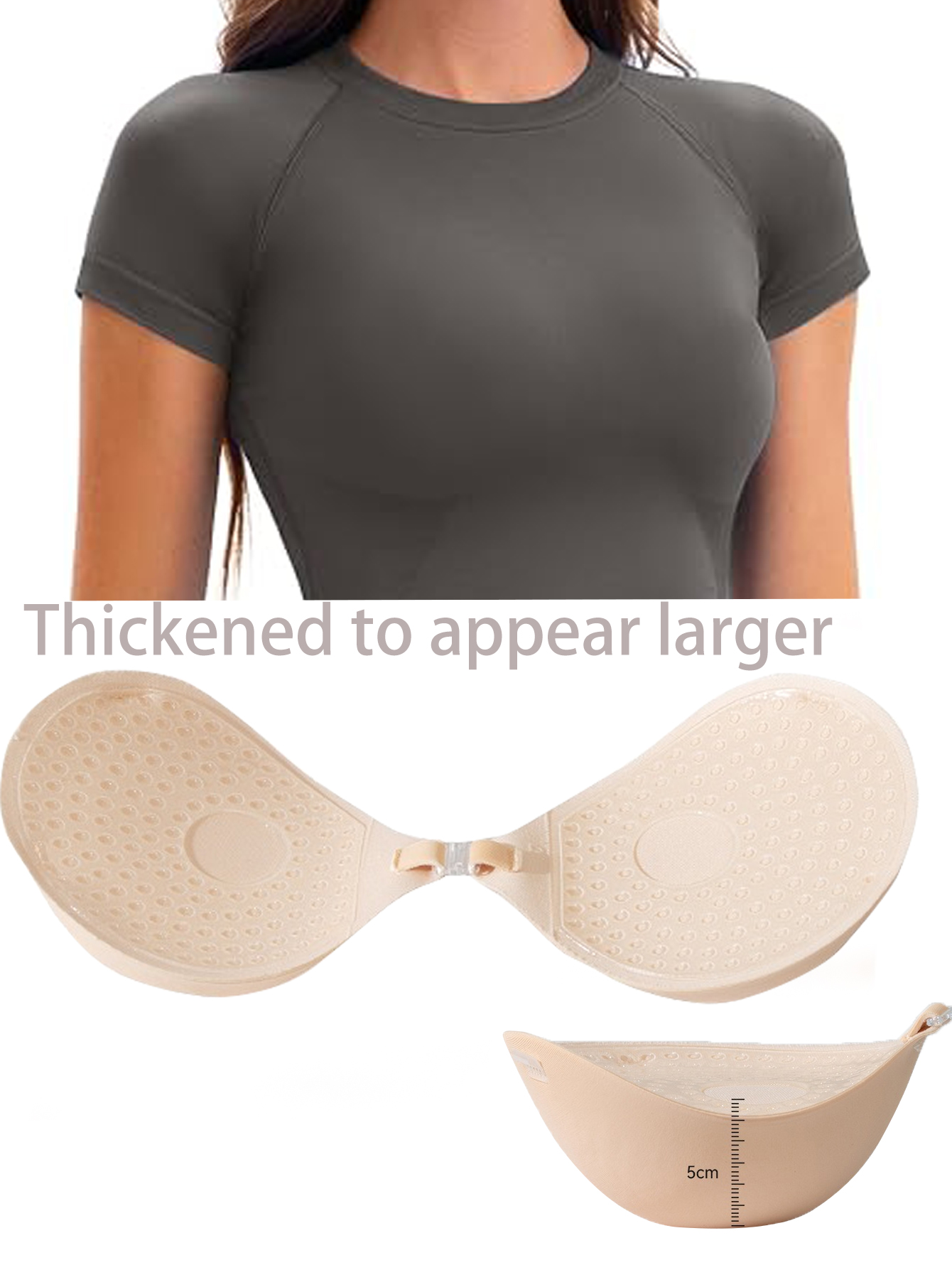Push Up Bra Silicone - Sujetador de silicona invisible de 5