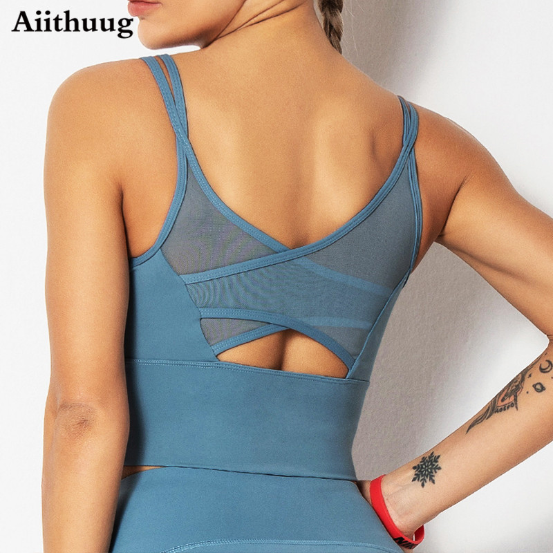 Sports Bra Racerback - Aiithuug-sujetadores de Yoga, camisetas deportivas para