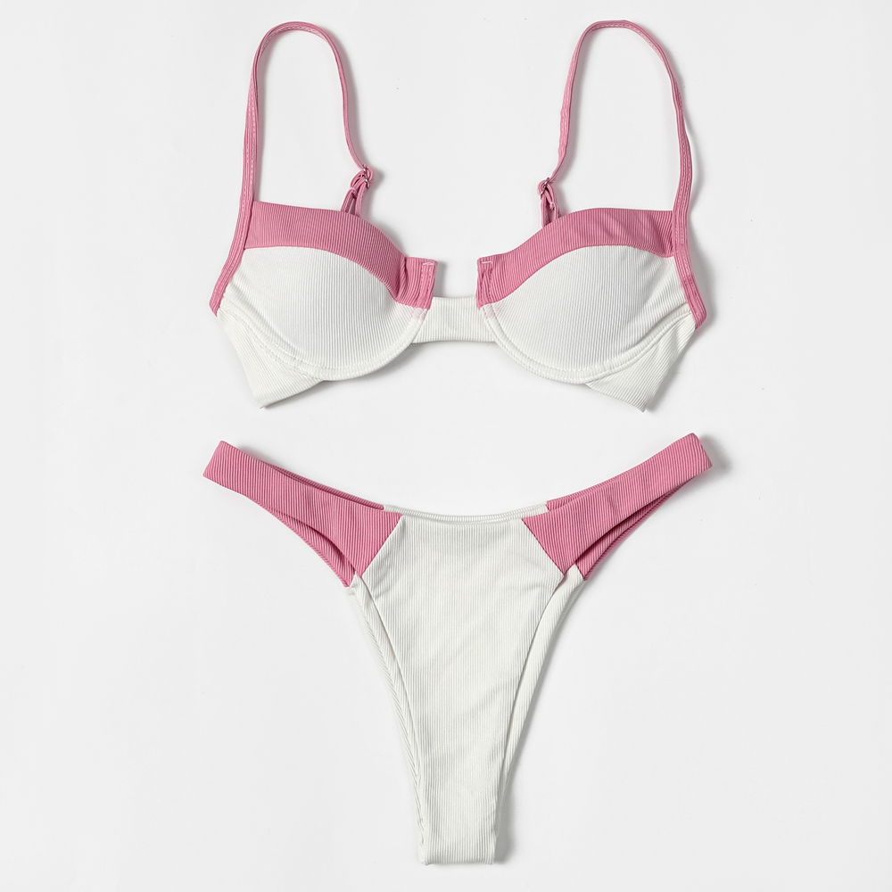 Underwire Bra Padded - ZTVitality Bikini Sexy con empalme acanalado