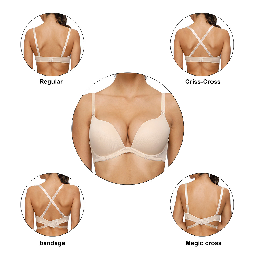 Convertible Bra Multiway - Vgplay-Sujetador con relleno ligero para mujer,