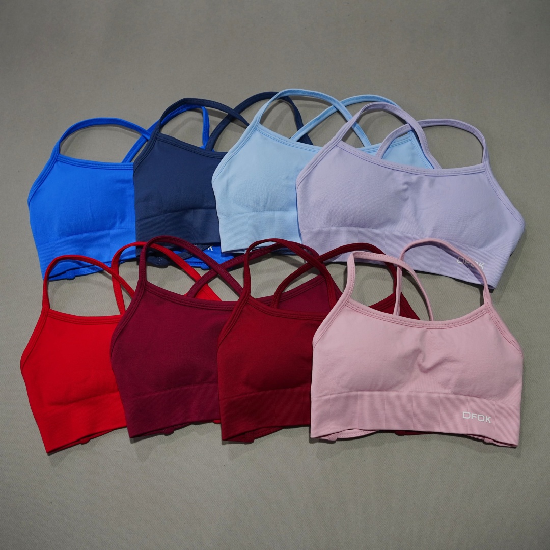 Underwire Bra Padded - DFDK Sujetador deportivo acanalado sin costuras