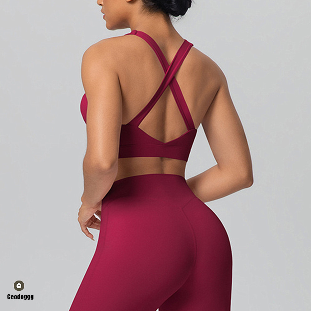 Sports Bra Racerback - Sujetador deportivo con tirantes cruzados para