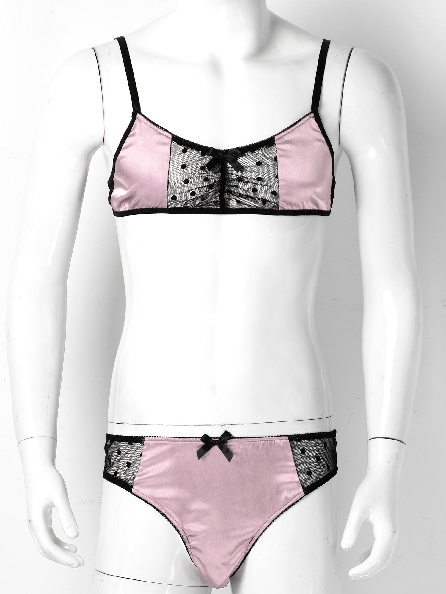 Traje de lencería de satén par - Sheer Mesh Bra reseña y precio