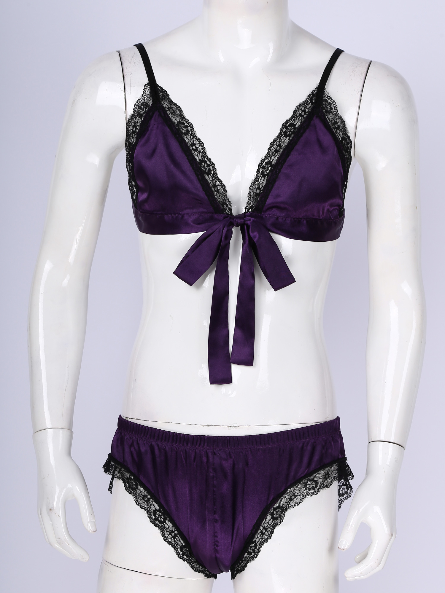 Traje de lencería de satén par - Sheer Mesh Bra reseña y precio